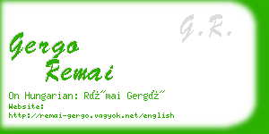 gergo remai business card